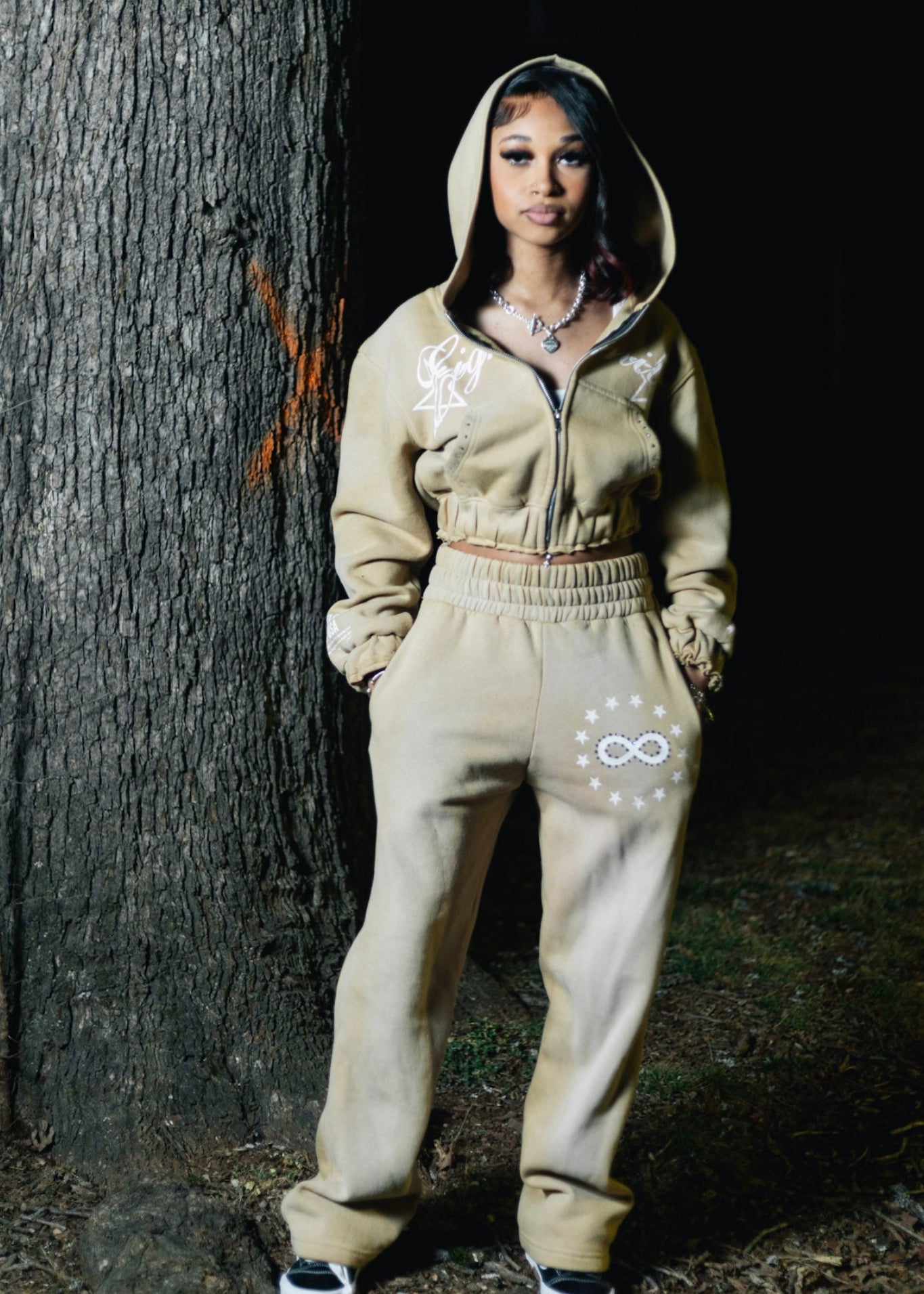 Tan Eightfinity HOODIE